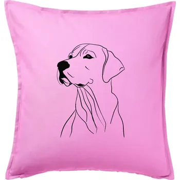 Polštář Labrador černá kresba - Polštář 50x50 - 50x50 - Pouze potah ( Růžová )