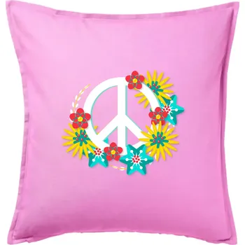 Polštář Peace symbol abstraktní - Polštář 50x50 - 50x50 - Pouze potah ( Růžová )