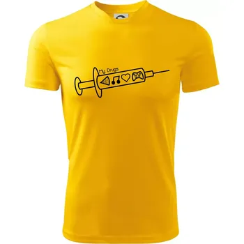 Chlapecké tričko My Drugs - jídlo hudba - Dětské triko sportovní (dresovina) - 122 cm/6 let ( Žlutá )