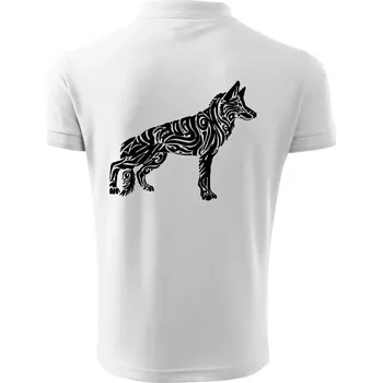 Pánská košile Německý ovčák - tattoo - Polokošile pánská Pique Polo 203 - 4XL ( Bílá )