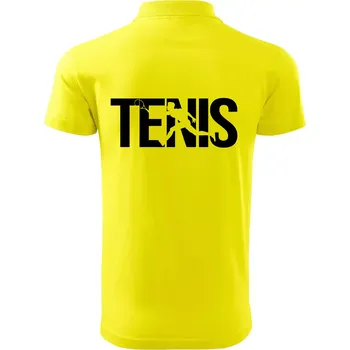 Pánská košile Tenis nápis silueta - Polokošile pánská Pique Polo 203 - 5XL ( Citrónová )
