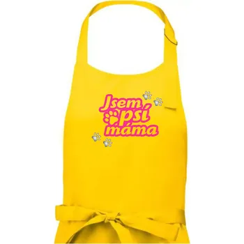 Kuchyňská zástěra Jsem psí máma - Dámská zástěra na vaření - Univerzální velikost ( Žlutá )