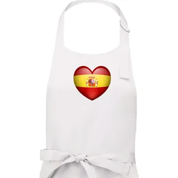 Kuchyňská zástěra Srdce Španělsko - Dámská zástěra na vaření - Univerzální velikost ( Bílá )