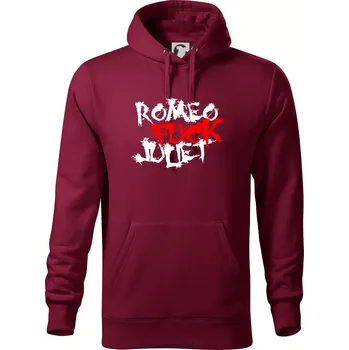 Pánská mikina Romeo Fuck Juilet - Romeo vojel Julii - Mikina pánská Cape s kapucí - 5XL ( Garnet )