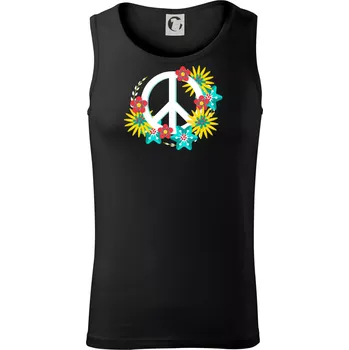 Peace symbol abstraktní - Tílko pánské Core - XL ( Černá )
