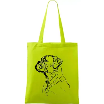 Boxer černá kresba - Taška bavlněná - 42 x 38 cm ( Limetková )