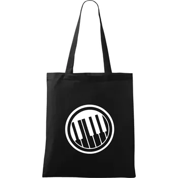 Nákupní taška Piano kruh - Taška bavlněná - 42 x 38 cm ( Černá )