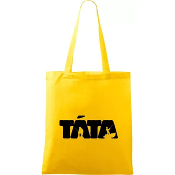 Nákupní taška Táta nápis - rybář - Taška bavlněná - 42 x 38 cm ( Žlutá )
