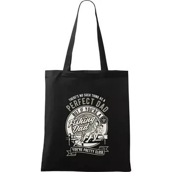 Fishing Perfect dad - Taška bavlněná - 42 x 38 cm ( Černá )
