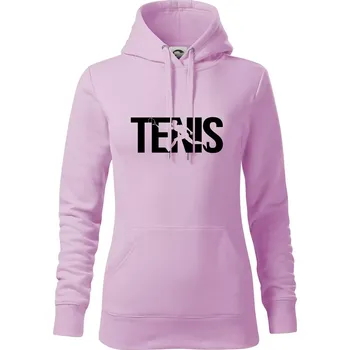 Dámská mikina Tenis nápis silueta - Mikina dámská Cape s kapucí - S ( Orchid )