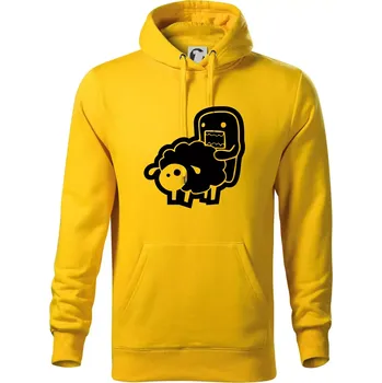 Pánská mikina Sticker ovce - Mikina pánská Cape s kapucí - S ( Žlutá )