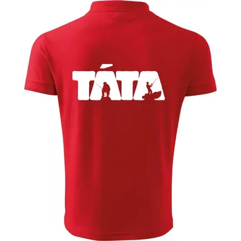 Pánská košile Táta nápis - rybář - Polokošile pánská Pique Polo 203 - 4XL ( Červená )