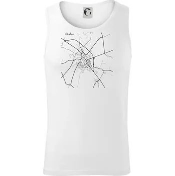 Černobílá mapa Čáslav - Tílko pánské Core - XL ( Bílá )