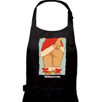 Kuchyňská zástěra Christmas is sexy - Pánská zástěra na vaření - Univerzální velikost ( Černá )