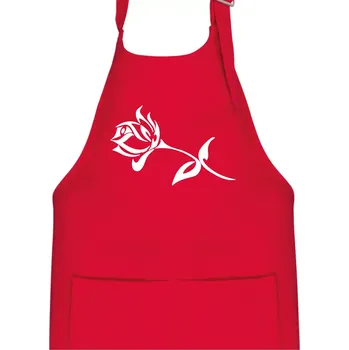Kuchyňská zástěra Růže obrys - Dětská zástěra na vaření - Univerzální velikost ( Červená )