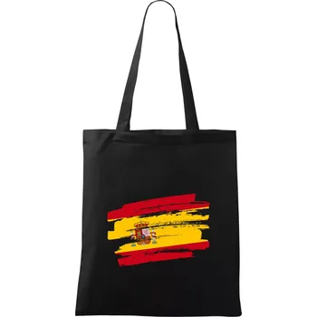 Nákupní taška Španělská vlajka štětkou - Taška bavlněná - 42 x 38 cm ( Černá )