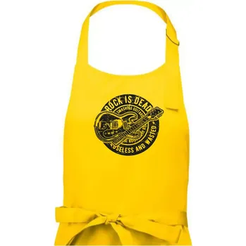 Kuchyňská zástěra Rock Is Dead 1 - Pánská zástěra na vaření - Univerzální velikost ( Žlutá )