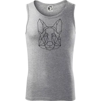 Německý ovčák - Geometrie - Tílko pánské Core - 2XL ( Tmavě šedý melír )