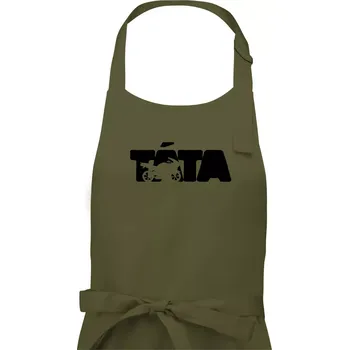 Kuchyňská zástěra Táta nápis - motorka supersport - Pánská zástěra na vaření - Univerzální velikost ( Khaki )