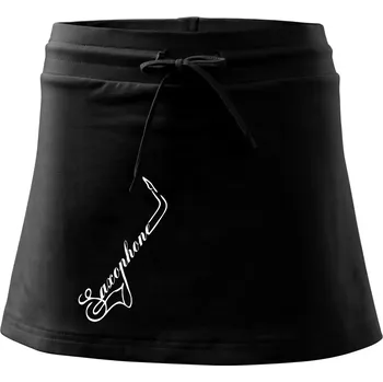 Dámská sukně Saxophone nápis - Sportovní sukně - two in one - M ( Černá )