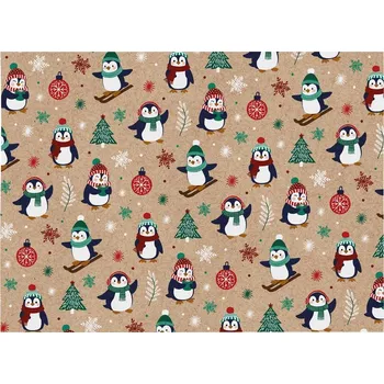 Papír UNIPAP V309 5811862 1000x700 25 ks vánoční stromečky, tučňáci, vánoční ozdoby