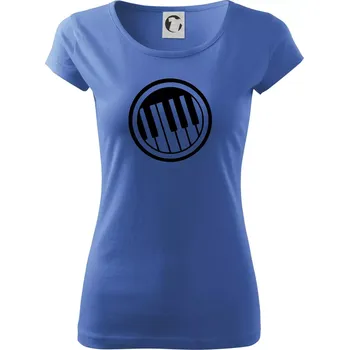 Dámské tričko Piano kruh - Dámské triko Pure - XS ( Azurově modrá )