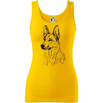 Dámské oblečení Německý ovčák černá kresba - Dámské tílko - XS ( Žlutá )