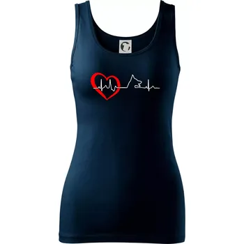 Německý ovčák ekg - Dámské tílko - M ( Námořní modrá (téměř černá) )