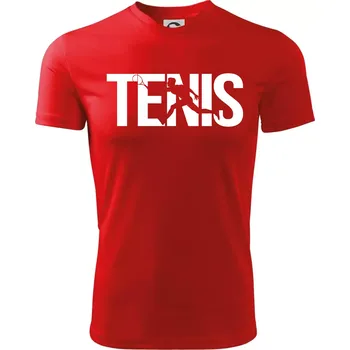Chlapecké tričko Tenis nápis silueta - Dětské triko sportovní (dresovina) - 146 cm/10 let ( Červená )