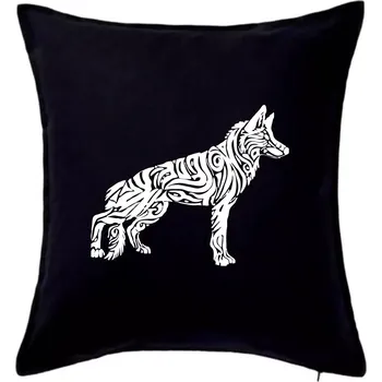 Polštář Německý ovčák - tattoo - Polštář 50x50 - 50x50 - Pouze potah ( Černá )