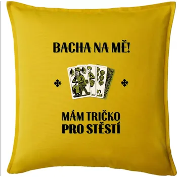 Polštář Tričko pro štěstí - Prší - Polštář 50x50 - 50x50 - Pouze potah ( Žlutá )