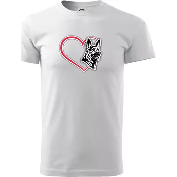 Německý ovčák v srdci - Triko extra velké (5-8XL) - 6XL ( Bílá )