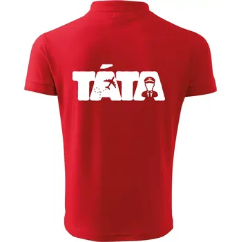 Pánská košile Táta nápis - pilot - Polokošile pánská Pique Polo 203 - 4XL ( Červená )
