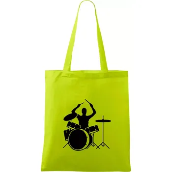Nákupní taška Bicí bubeník - Taška bavlněná - 42 x 38 cm ( Limetková )