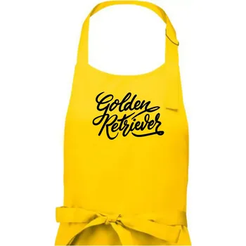 Kuchyňská zástěra Golden retriever - nápis okrasný - Pánská zástěra na vaření - Univerzální velikost ( Žlutá )