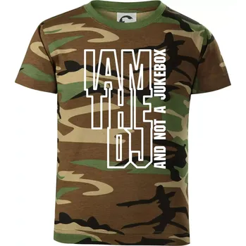Iam the dj and not a jukebox na výšku - Dětské maskáčové triko - 146 cm/10 let ( Hnědý maskáč )