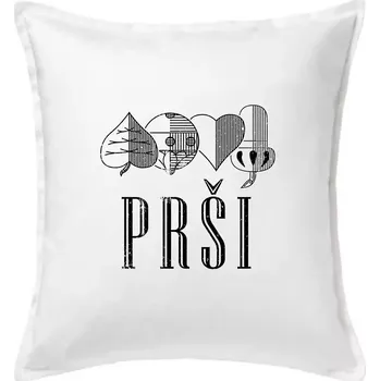 Polštář Prší - nápis - Polštář 50x50 - 50x50 - Pouze potah ( Bílá )