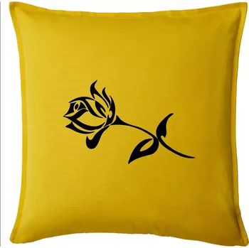 Polštář Růže obrys - Polštář 50x50 - 50x50 - Pouze potah ( Žlutá )