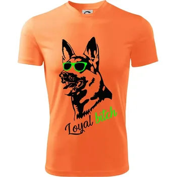 Německý ovčák - loyal bitch - Dětské triko sportovní (dresovina) - 134 cm/8 let ( Neon mandarine )