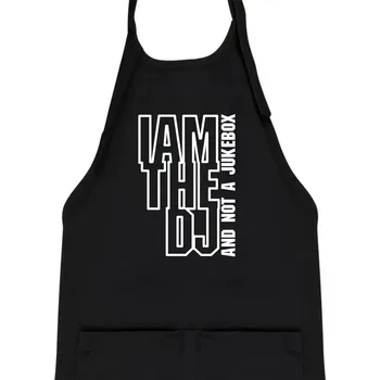 Kuchyňská zástěra Iam the dj and not a jukebox na výšku - Dětská zástěra na vaření - Univerzální velikost ( Černá )