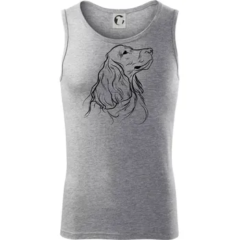 Anglický kokršpaněl černá kresba - Tílko pánské Core - M ( Tmavě šedý melír )