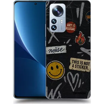 Pouzdro na mobilní telefon Picasee silikonový černý obal pro Xiaomi 12 Pro - STICKERS x TAGS