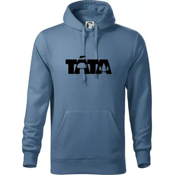 Pánská mikina Táta nápis - houbař - Mikina pánská Cape s kapucí - 4XL ( Denim )