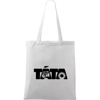 Táta nápis - fotograf - Taška bavlněná - 42 x 38 cm ( Bílá )