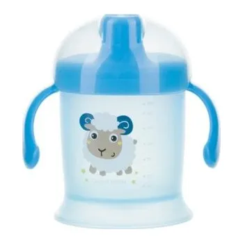 dětská jídelní sada CANPOL 31/300 Kubek niekapek 200ml Bunny & company niebieski