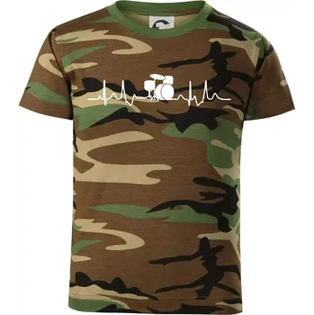 Chlapecké tričko Bicí EKG - Dětské maskáčové triko - 104-110cm / 3-4 roky ( Hnědý maskáč )