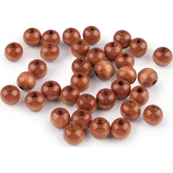 Korálek Dřevěné korálky Ø10 mm Varianta: 7 hnědý dub, Balení: 20 g