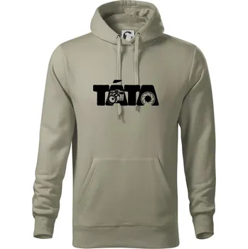 Pánská mikina Táta nápis - fotograf - Mikina pánská Cape s kapucí - 5XL ( Light khaki )