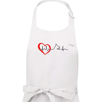 Kuchyňská zástěra Německý ovčák ekg - Dámská zástěra na vaření - Univerzální velikost ( Bílá )