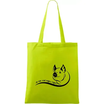 Prasátko - Já tak rád rejpu, rejpu - Taška bavlněná - 42 x 38 cm ( Limetková )